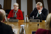 Lesley McMurchie and Ian Megahy give evidence during a 'Your Say' session of the Scottish Parliament's Welfare Reform Committee. 